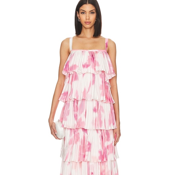 L'IDEE Classique Gown in Jardin Pink Crepe - Picture 3 of 14